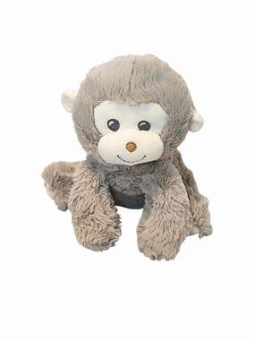 Kellytoy Gray Monkey Rattle Lovey Plush Stuffed Toy 7"